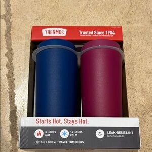 Thermos Travel Tumblers Set - Blue and Pink